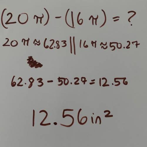 Martin ordered a pizza with a 16-inch diameter.Ricky ordered a pizza with a 20-inch diameter.What is