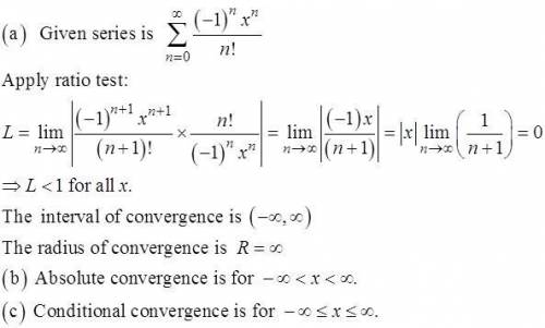 Consider the series Summation from n equals 0 to infinityStartFraction (negative 1 )Superscript n Ba
