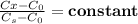 \frac{Cx-C_0}{C_s-C_0} =   \mathbf{ constant}