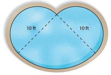 A fountain is made up of two semicircles and a quarter circle. Find the perimeter of the fountain. R