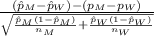 \frac{(\hat p_M-\hat p_W)-(p_M-p_W)}{\sqrt{\frac{\hat p_M(1-\hat p_M)}{n_M} +\frac{\hat p_W(1-\hat p_W)}{n_W}} }