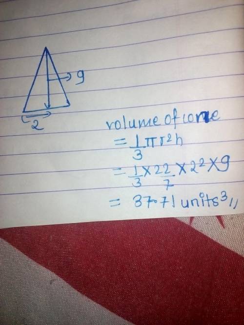 FIND THE VOLUME OF CONE