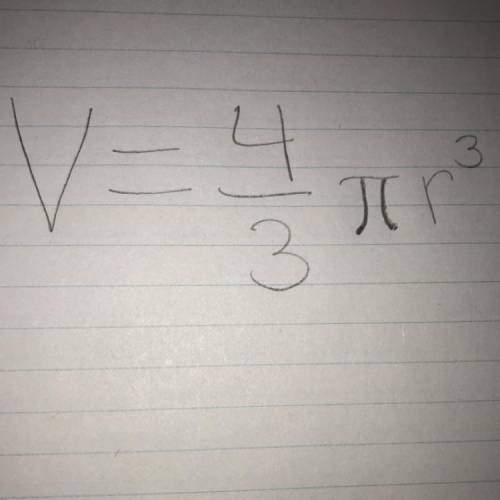 What is the volume of the sphere in terms of ? V = 8 in. 3