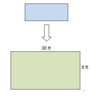 The diagram represents the enlargement of a rectangle by using a scale factor of 6. A rectangle has
