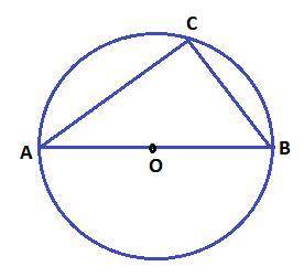 1. In circle O, diameter AB has been drawn, Locate point C anywhere between A and B (on either side