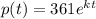 p(t)=361e^{kt