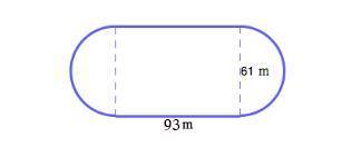 Training field is formed by joining a rectangle and 2 semicircles rectangle is 93 m long and 61 m wi