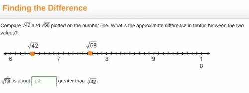 3 Compare V42 and v58 plotted on the number line. What is the approximate difference in tenths betwe