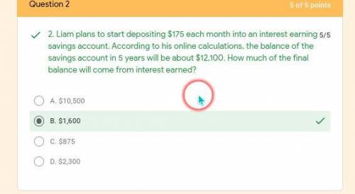 Deposited $175 each month the balance of the savings account in 5 years will be $12,100.how much of