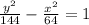 \frac{y  ^2}{144} - \frac{x  ^2}{64} = 1