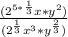 \frac{(2^{5*\frac{1}{3}}x*y^{2})}{(2^\frac{1}{3}x^{3}*y^{\frac{2}{3}})}