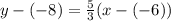 y-(-8) =\frac{5}{3} (x-(-6) )