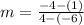m=\frac{-4 - (1)}{4 - ( -6)}