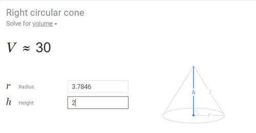 A cone and cylinder have the same height and their bases are congruent circles. 1. If the volume of