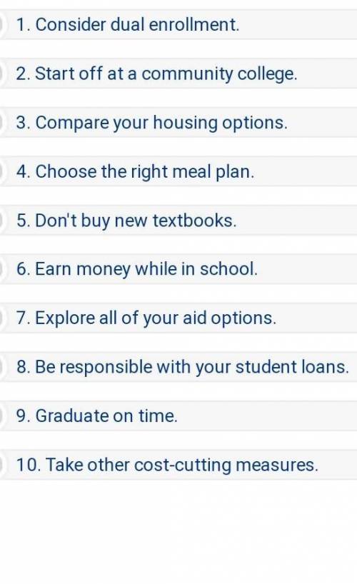 What are 6 ways to reduce college cost ?