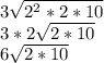 3\sqrt{2^2*2*10}\\ 3*2\sqrt{2*10}\\6\sqrt{2*10}