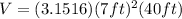 V=(3.1516)(7ft)^2(40ft)