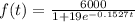 f(t) =  \frac{6000}{1+ 19e^{-0.1527t}}