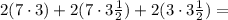 2(7 \cdot 3) + 2(7\cdot 3\frac{1}{2}) + 2(3\cdot 3\frac{1}{2})=