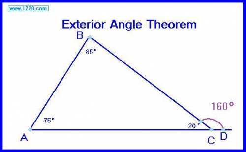 2 Points Which is a true statement about an exterior angle of a triangle? w O A. It is complementary