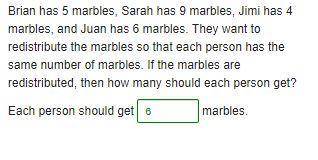 Brian has 5 marbles, Sarah has 9 marbles, Jimi has 4 marbles, and Juan has 6 marbles. They want to r