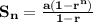 \mathbf{S_n = \frac{a(1 - r^n)}{1- r}}
