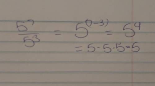 5^7/5^3 in factored form