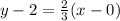 y - 2 = \frac{2}{3}  (x-0)