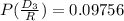 P(\frac{D_{3} }{R} ) =0.09756