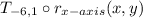 T_{-6, 1} \circ r_{x-axis} (x, y)