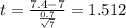 t=\frac{7.4-7}{\frac{0.7}{\sqrt{7}}}=1.512