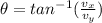 \theta=tan^{-1}(\frac{v_x}{v_y})