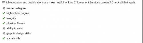 Which education and qualifications are most helpful for Law Enforcement Services careers? Check all