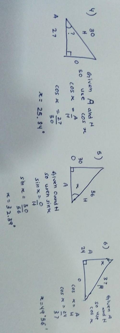 Part 2. Find the measure of the indicated angle to the nearest degree