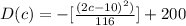 D(c) = - [\frac{(2c -10 )^2)}{116} ] + 200