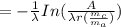 =-\frac{1}{\lambda} In(\frac{A}{\lambda r(\frac{m_c}{m_a} )} )