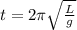 t = 2 \pi\sqrt{\frac{L}{g} }