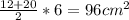\frac{12+20}{2} *6=96cm^2