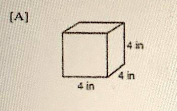 10) Which diagram represents the figure with the greatest volume?

[A]
[C]
4 in
4 in
4 in
4 in
4 in