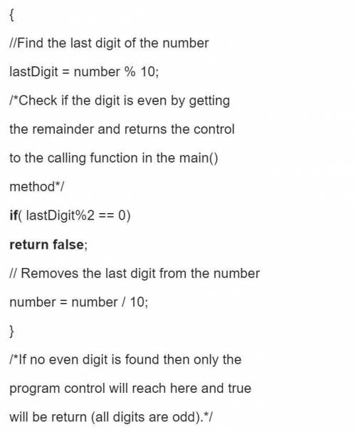 Write a method called allDigitsOdd that returns whether every digit of a positive integer is odd. Re