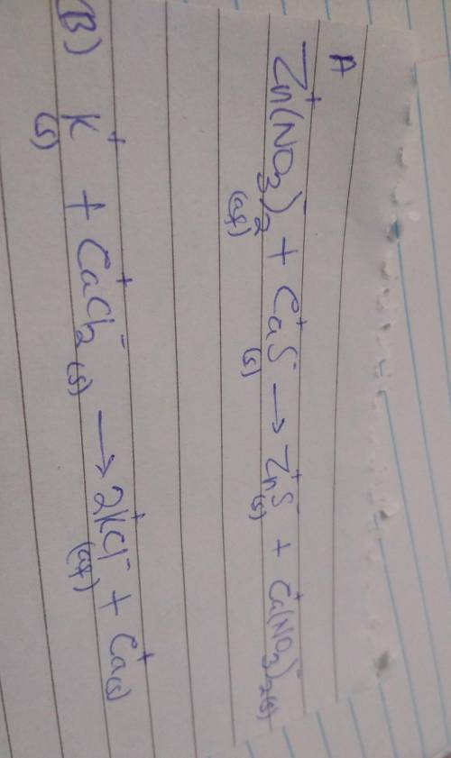 Please help me complete the following word equations:) also write the balanced equation, full ionic