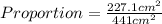 Proportion = \frac{227.1cm^2}{441cm^2}