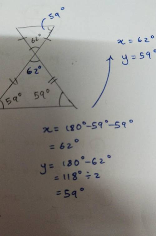 Find the value of x and y. Note: Input answer as x, y