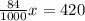 \frac{84}{1000} x=420