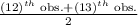 \frac{(12)^{th}\text{ obs.} +(13)^{th}\text{ obs.}   }{2}