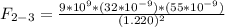 F_{2-3} =  \frac{9*10^{9} * (32*10^{-9}) *(55*10^{-9})}{(1.220)^2}