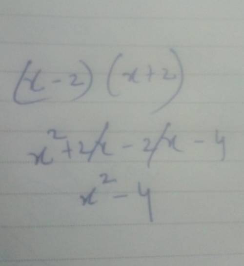 What is the product of (x-2)(x+2)?