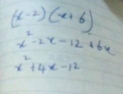 What is the product of (x-2)(x+6)