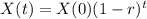 X(t) = X(0)(1-r)^{t}