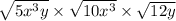 \sqrt{5x^{3}y}\times \sqrt{10x^{3}}\times \sqrt{12y}